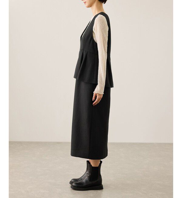 Rope&rsquo;Picnic「【新色追加】レイヤード風ペプラムジャンパースカート」|ワンピース|