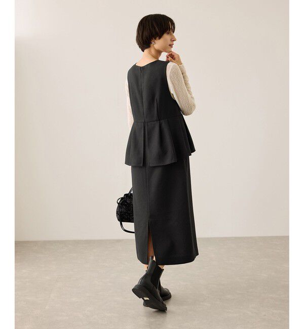 Rope&rsquo;Picnic「【新色追加】レイヤード風ペプラムジャンパースカート」|ワンピース|