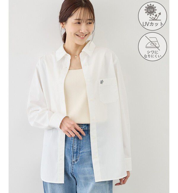 Rope&rsquo;Picnic「【WEB限定カラー】オーセンティックシャツ/UVカット・防シワ」|シャツ・ブラウス|オフホワイト(15)