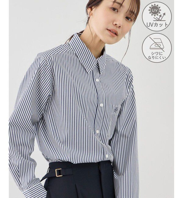 Rope&rsquo;Picnic「【WEB限定カラー】オーセンティックシャツ/UVカット・防シワ」|シャツ・ブラウス|ネイビー(40)