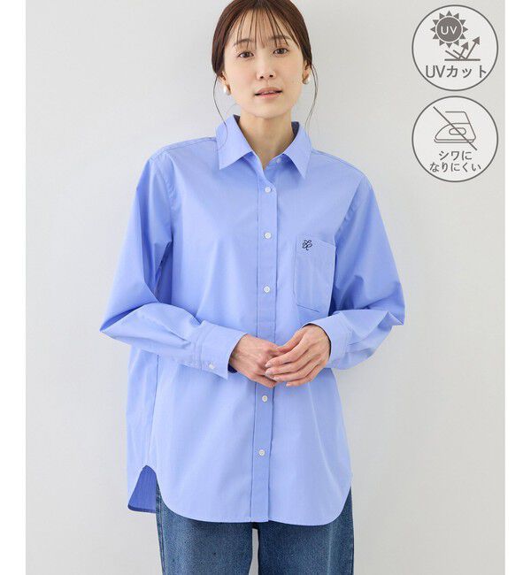 Rope&rsquo;Picnic「【WEB限定カラー】オーセンティックシャツ/UVカット・防シワ」|シャツ・ブラウス|ブルー(44)