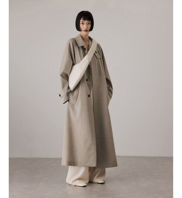 ADAM ET ROPE'「【サステナブル】バルマカーンマキシコート」|ステンカラーコート|