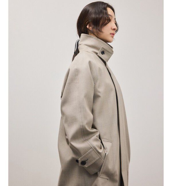 ADAM ET ROPE'「【サステナブル】バルマカーンマキシコート」|ステンカラーコート|