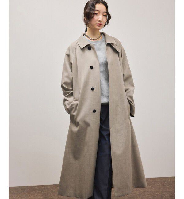 ADAM ET ROPE'「【サステナブル】バルマカーンマキシコート」|ステンカラーコート|