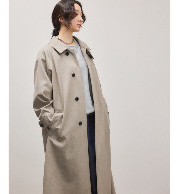 ADAM ET ROPE'「【サステナブル】バルマカーンマキシコート」|ステンカラーコート|