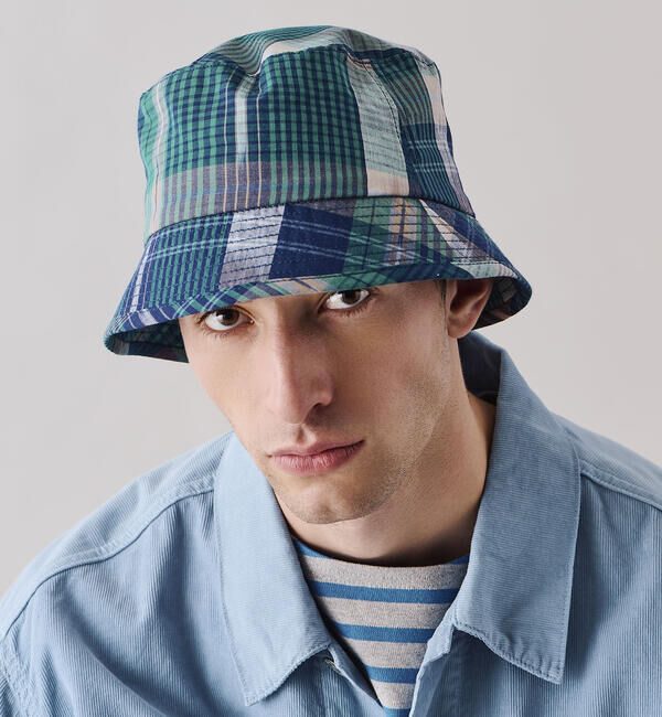  「cableami | マドラスチェック バケットハット MEN」|ハット|