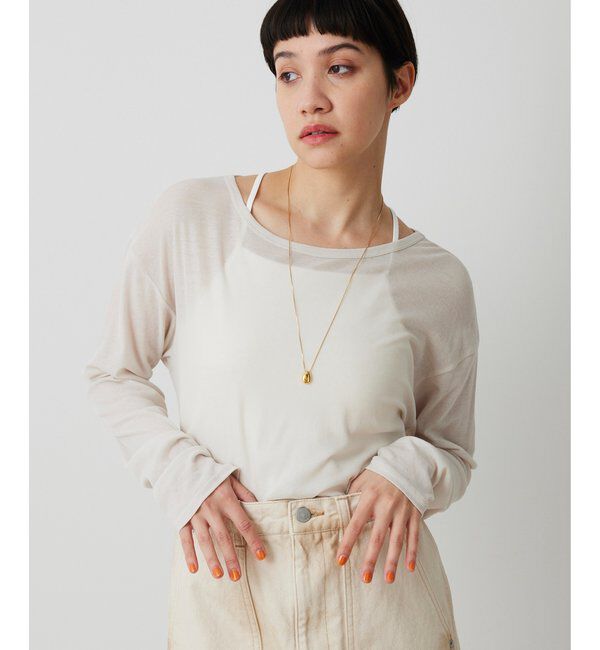 THE PAUSE「【THE PAUSE】シアーフライスロンTEE」|Tシャツ・カットソー|ライトグレー