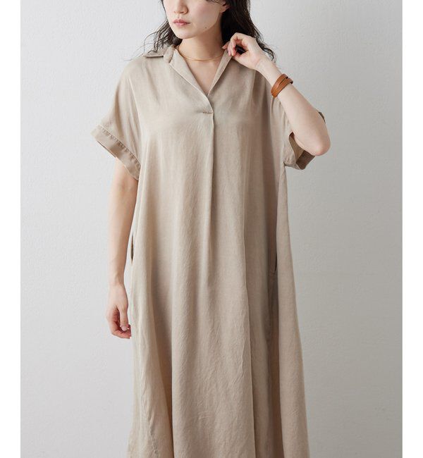 Drawing Numbers「【Drawing Numbers】ピグメントキュプラシャツワンピース」|ワンピース|