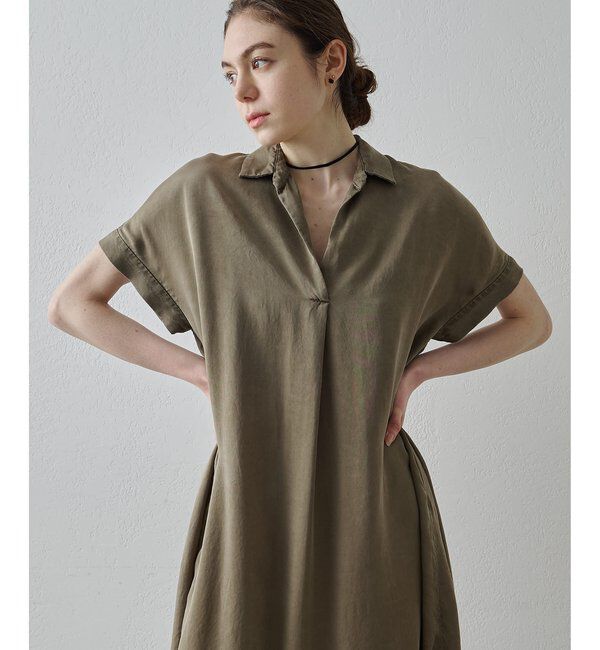 Drawing Numbers「【Drawing Numbers】ピグメントキュプラシャツワンピース」|ワンピース|