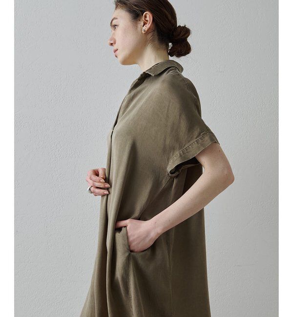 Drawing Numbers「【Drawing Numbers】ピグメントキュプラシャツワンピース」|ワンピース|