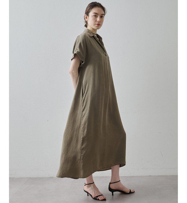 Drawing Numbers「【Drawing Numbers】ピグメントキュプラシャツワンピース」|ワンピース|