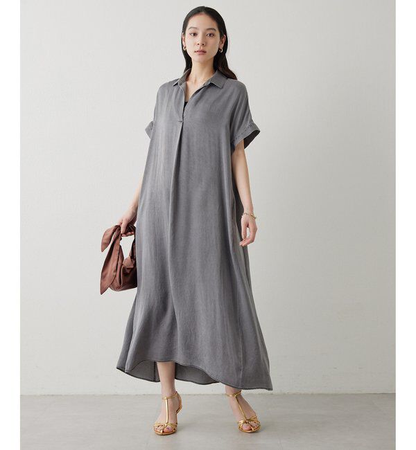 Drawing Numbers「【Drawing Numbers】ピグメントキュプラシャツワンピース」|ワンピース|