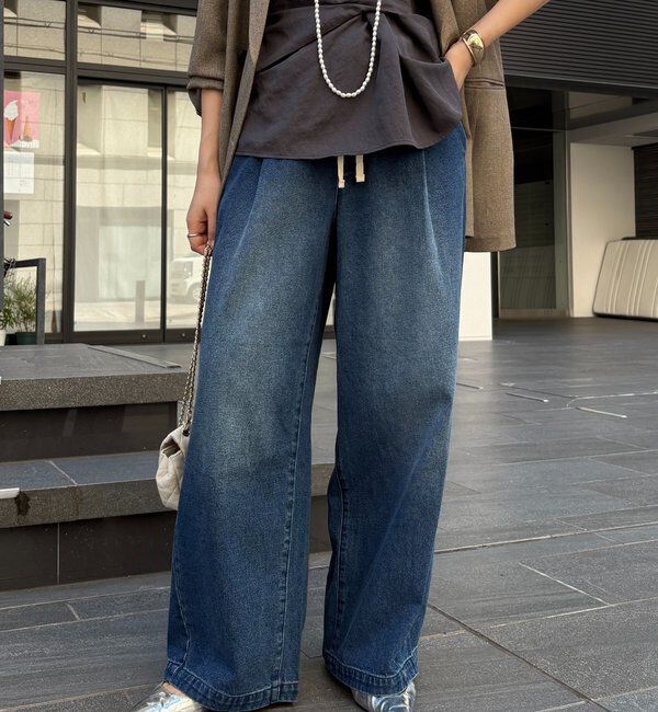  「デニムワイドイージーパンツ」|デニム|