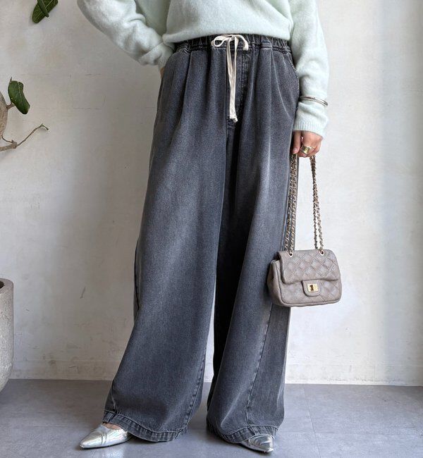  「デニムワイドイージーパンツ」|デニム|