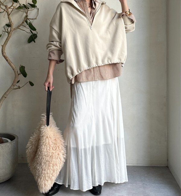  「裏起毛ドロストハーフジッププルオーバー」|Tシャツ・カットソー|