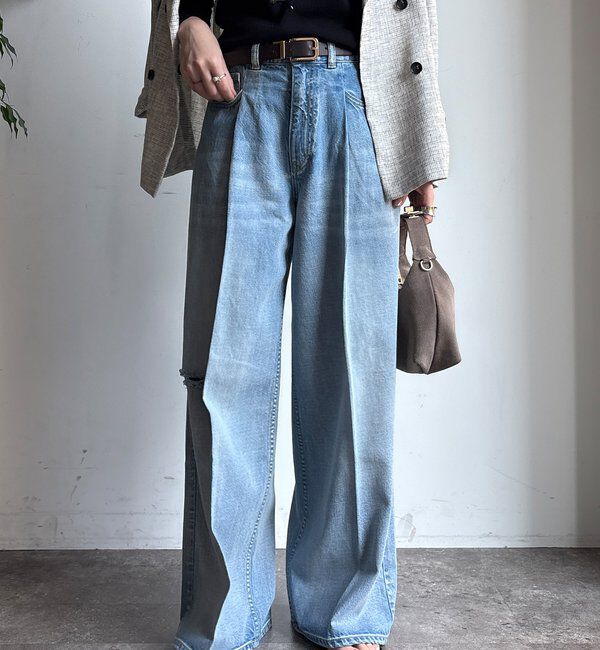  「ダメージワイドデニム」|デニム|