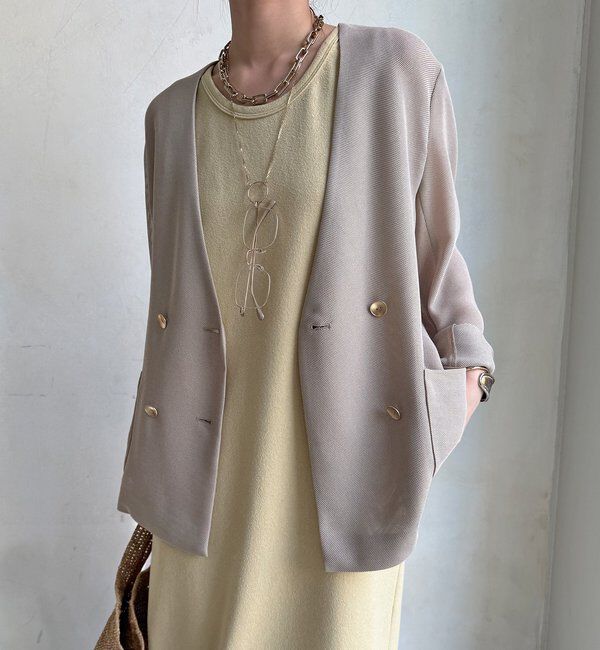  「メッシュノーカラーバックリボンジャケット」|テーラードジャケット|