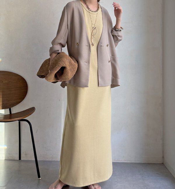  「メッシュノーカラーバックリボンジャケット」|テーラードジャケット|