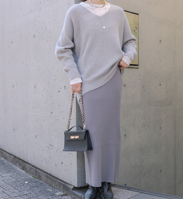  「【マイナス3kg/レビュー高評価☆】リブタイトスカート」|スカート|