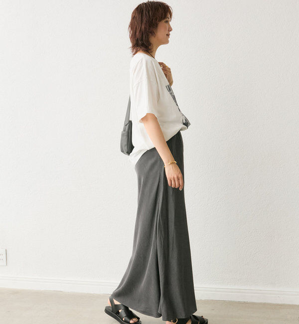  「【セットアップ可】ドレーピーデニムバイアススカート」|スカート|