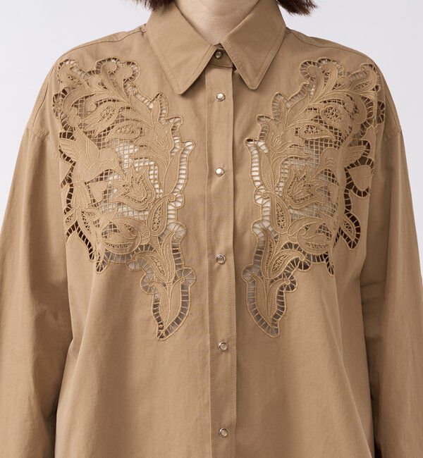  「【大人のこなれ感】カットワークオーバーシャツ」|シャツ・ブラウス|