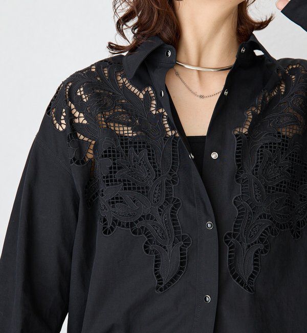  「【大人のこなれ感】カットワークオーバーシャツ」|シャツ・ブラウス|