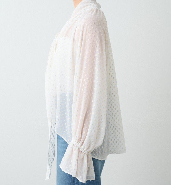  「【上品に華やぐ】フォイルドットボウタイブラウス」|シャツ・ブラウス|