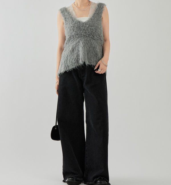  「シャギーニット ペプラムベスト」|ニット・セーター|