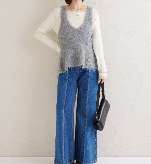  「シャギーニット ペプラムベスト」|ニット・セーター|