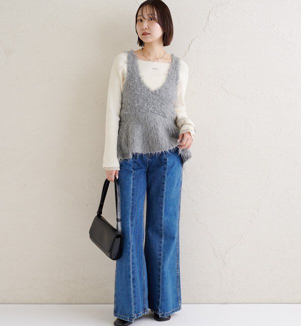  「シャギーニット ペプラムベスト」|ニット・セーター|