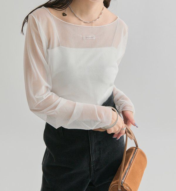  「シアースリットチュール トップス」|Tシャツ・カットソー|