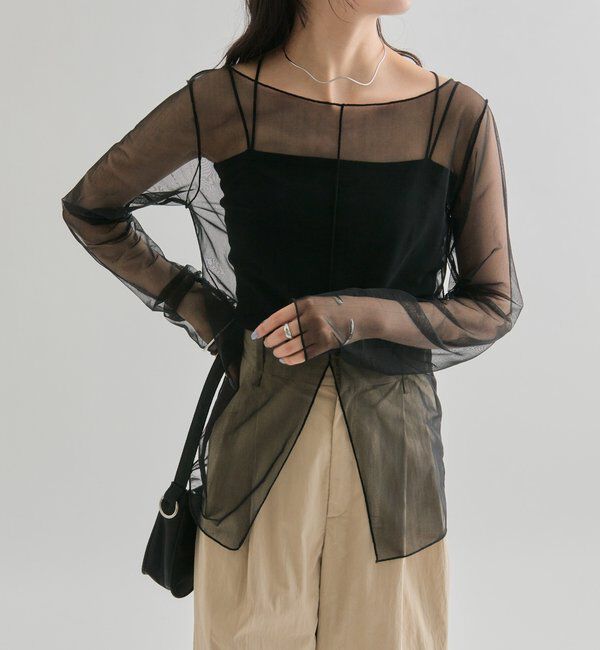  「シアースリットチュール トップス」|Tシャツ・カットソー|