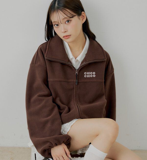  「【セットアップ対応】胸ロゴフリーストップス」|シャツ・ブラウス|ブラウン