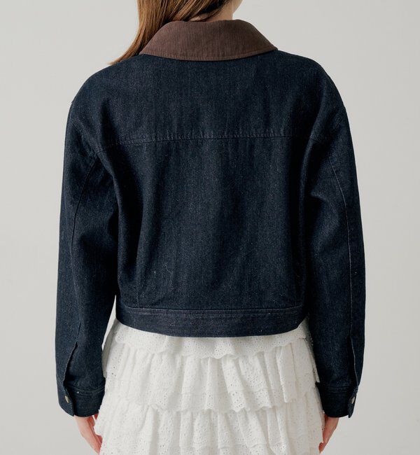  「【セットアップ対応】襟配色デニムジャケット」|デニムジャケット|