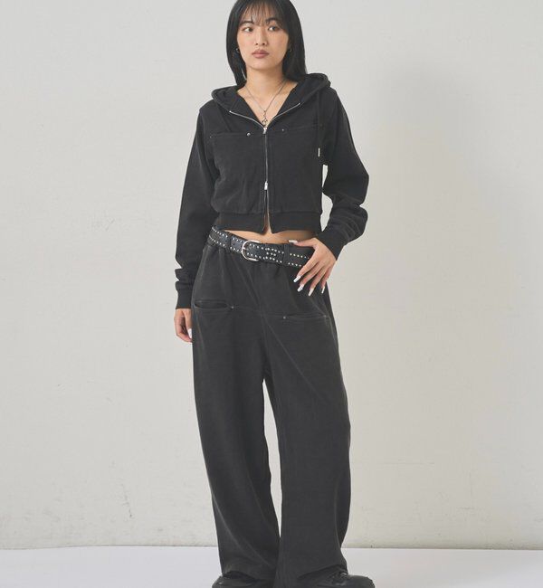  「【低身長・高身長対応】スラッシュポケットスウェットイージーパンツ」|チノ|