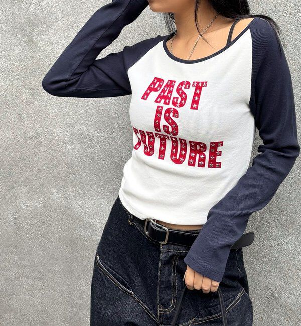  「スタースタッズラグランロゴトップス」|Tシャツ・カットソー|