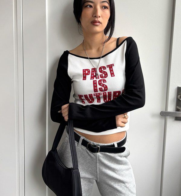  「スタースタッズラグランロゴトップス」|Tシャツ・カットソー|