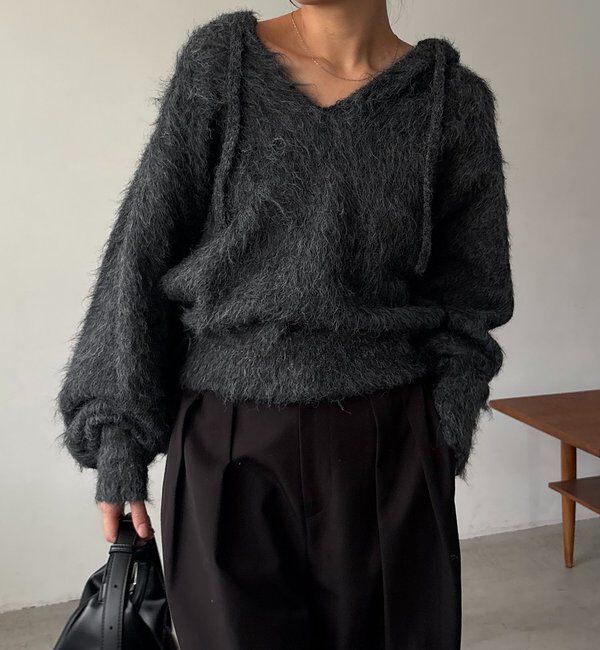  「シャギーニットフーディ」|ニット・セーター|