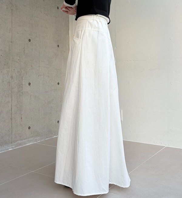  「【低身長サイズあり】切替コットンフレアスカート」|スカート|