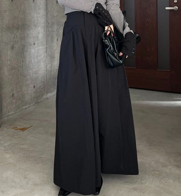  「【低身長サイズあり】切替コットンフレアスカート」|スカート|