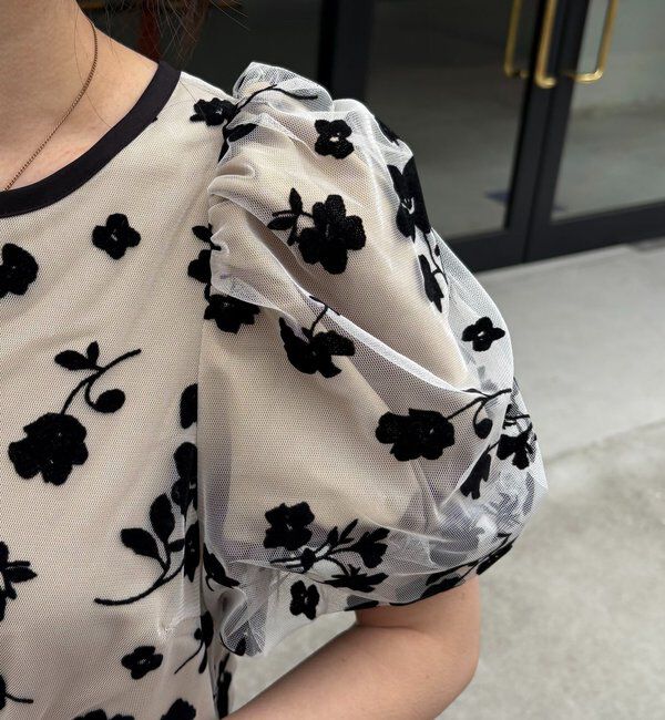  「【オケージョン/サイズ展開あり】フロッキーパフワンピース」|ワンピース|