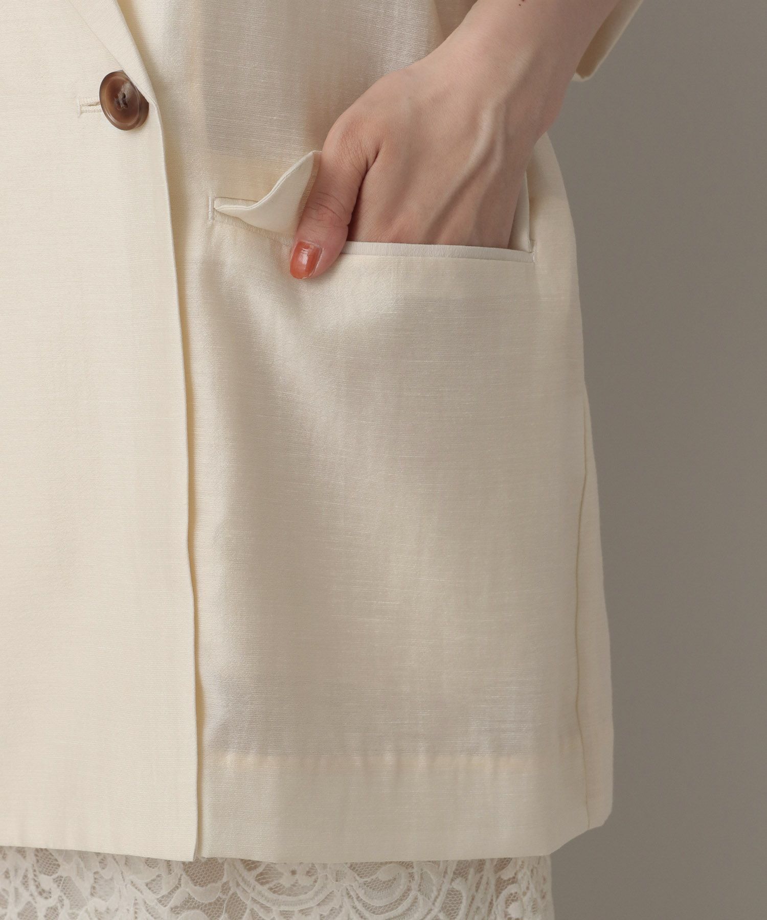 A part by 「アセテートリネン半袖ジャケット」|テーラードジャケット|