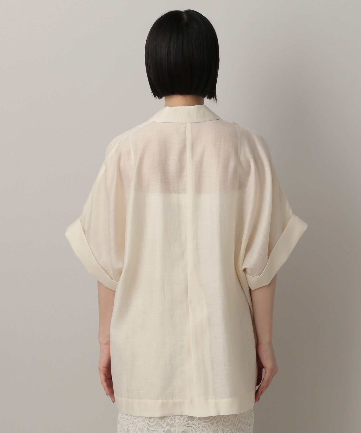 A part by 「アセテートリネン半袖ジャケット」|テーラードジャケット|