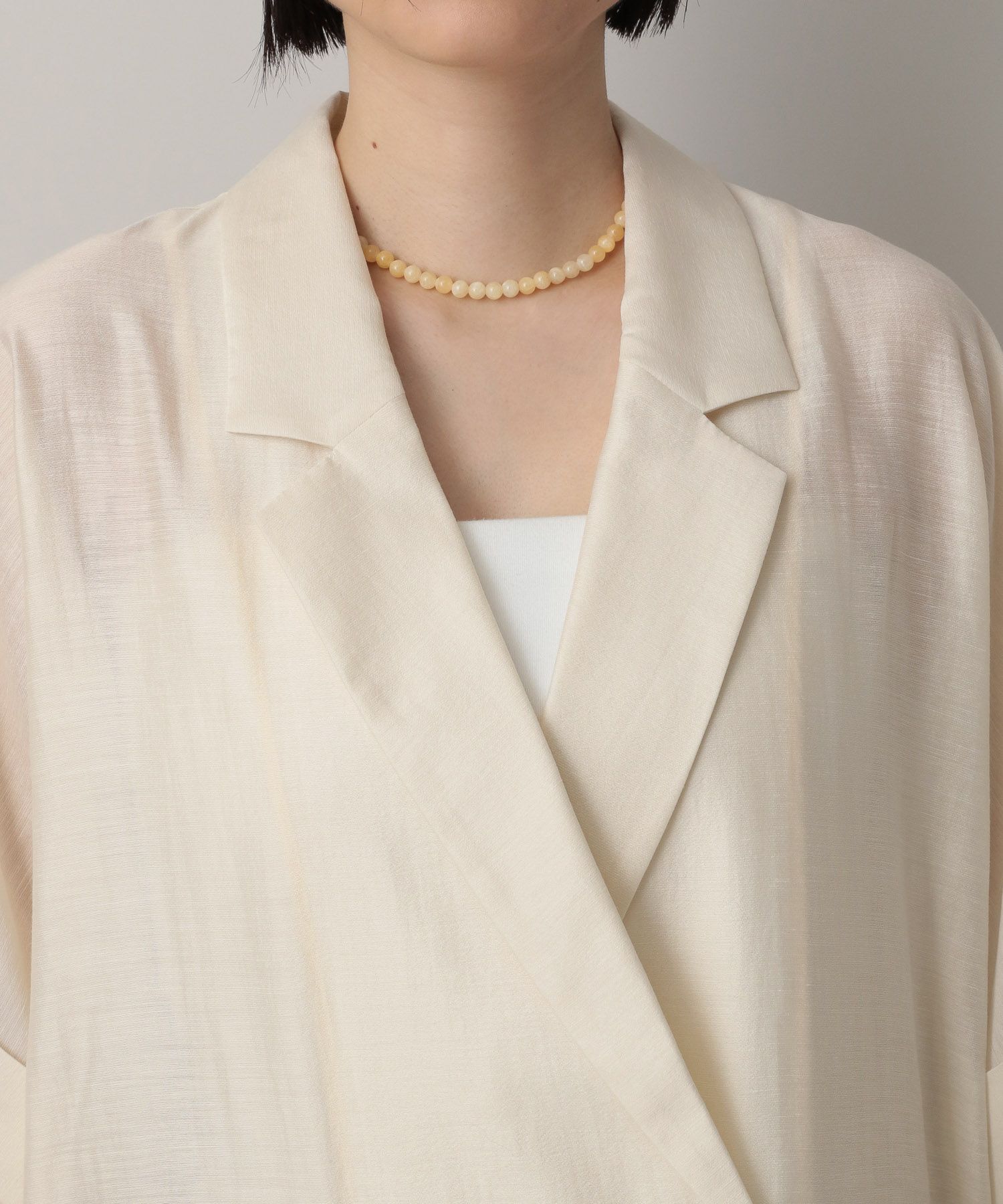 A part by 「アセテートリネン半袖ジャケット」|テーラードジャケット|