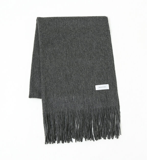 ABAHOUSE「カシミヤ100％ 大判 ベーシック マフラー 60&times;160」|マフラー|チャコールグレー
