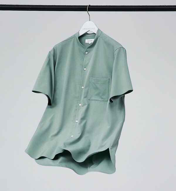 ABAHOUSE「【2023年デザイン / 変形衿】カラーレス 半袖 シャツ」|シャツ・ブラウス|グリーン系その他1
