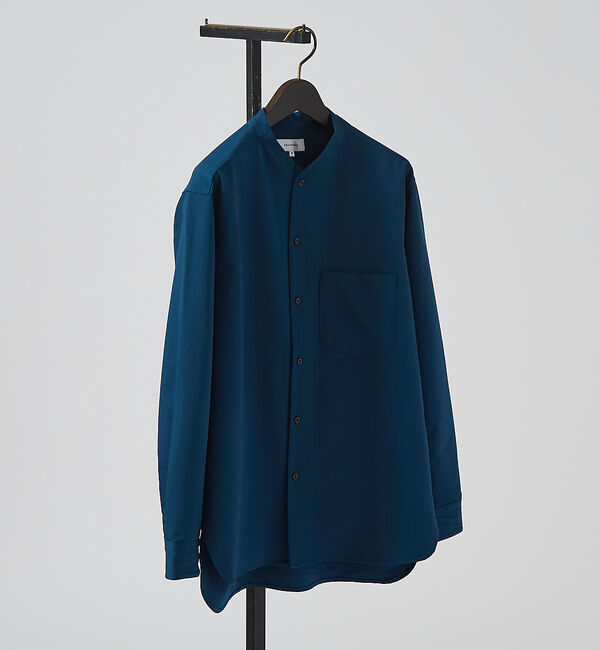 ABAHOUSE「【変形襟】シャンブレーツイル カラーレス シャツ / バンドカラーシャツ / 従」|シャツ・ブラウス|