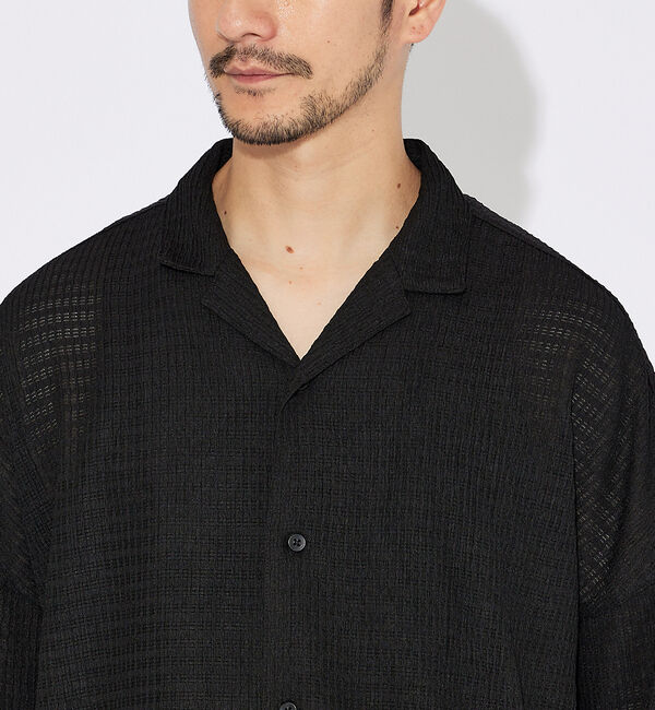 ABAHOUSE「【ブロック柄】ストレッチ シアーシャツ」|シャツ・ブラウス|