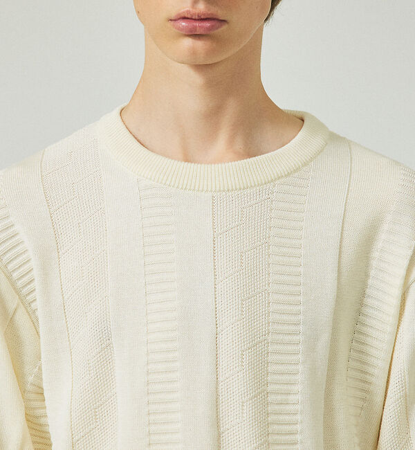 ABAHOUSE「ジオメトリック ストライプ プルオーバーニット」|ニット・セーター|