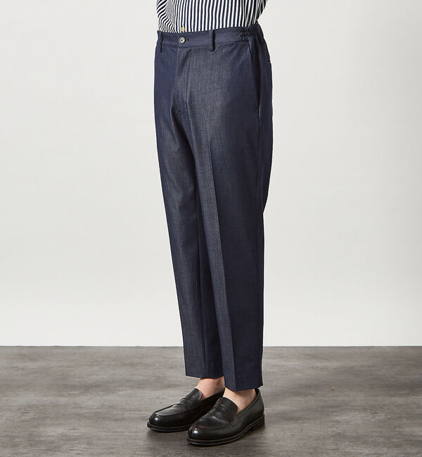 ABAHOUSE「デニムライク スリムテーパード スラックス」|その他|ネイビー